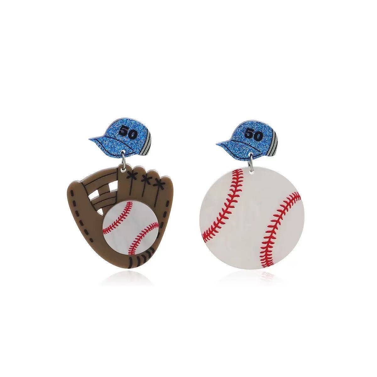 Cute Baseball Glove and Ball Pet of Mix Match Earrings