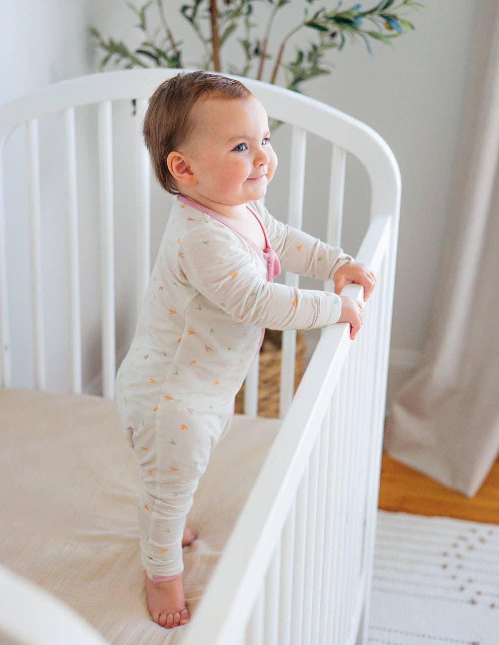 Heart Bamboo Convertible Footed Onesie