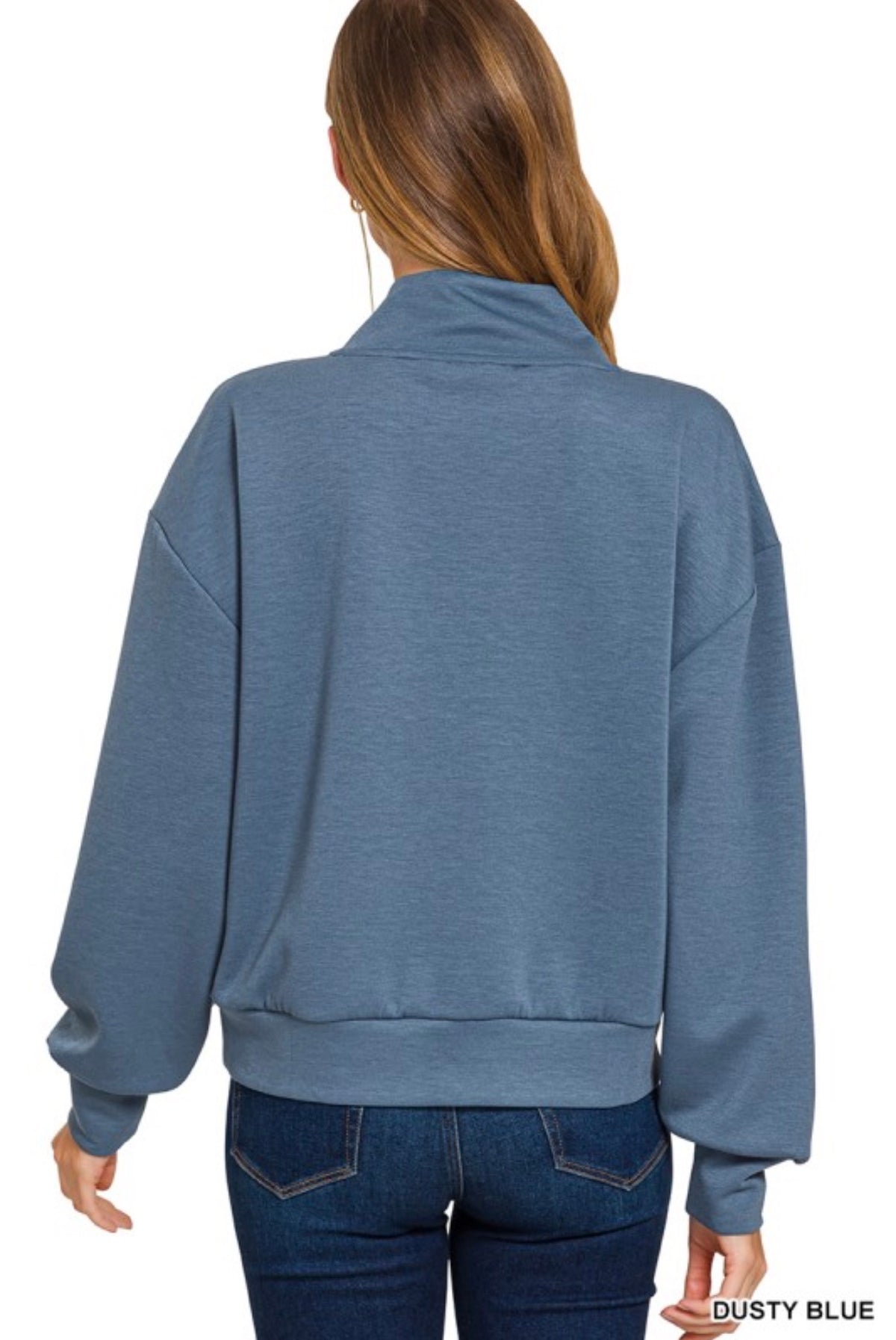 Zenana Scuba Half Zip Pullover