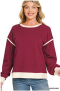 Zenana French Terry Drop Shoulder Pullover