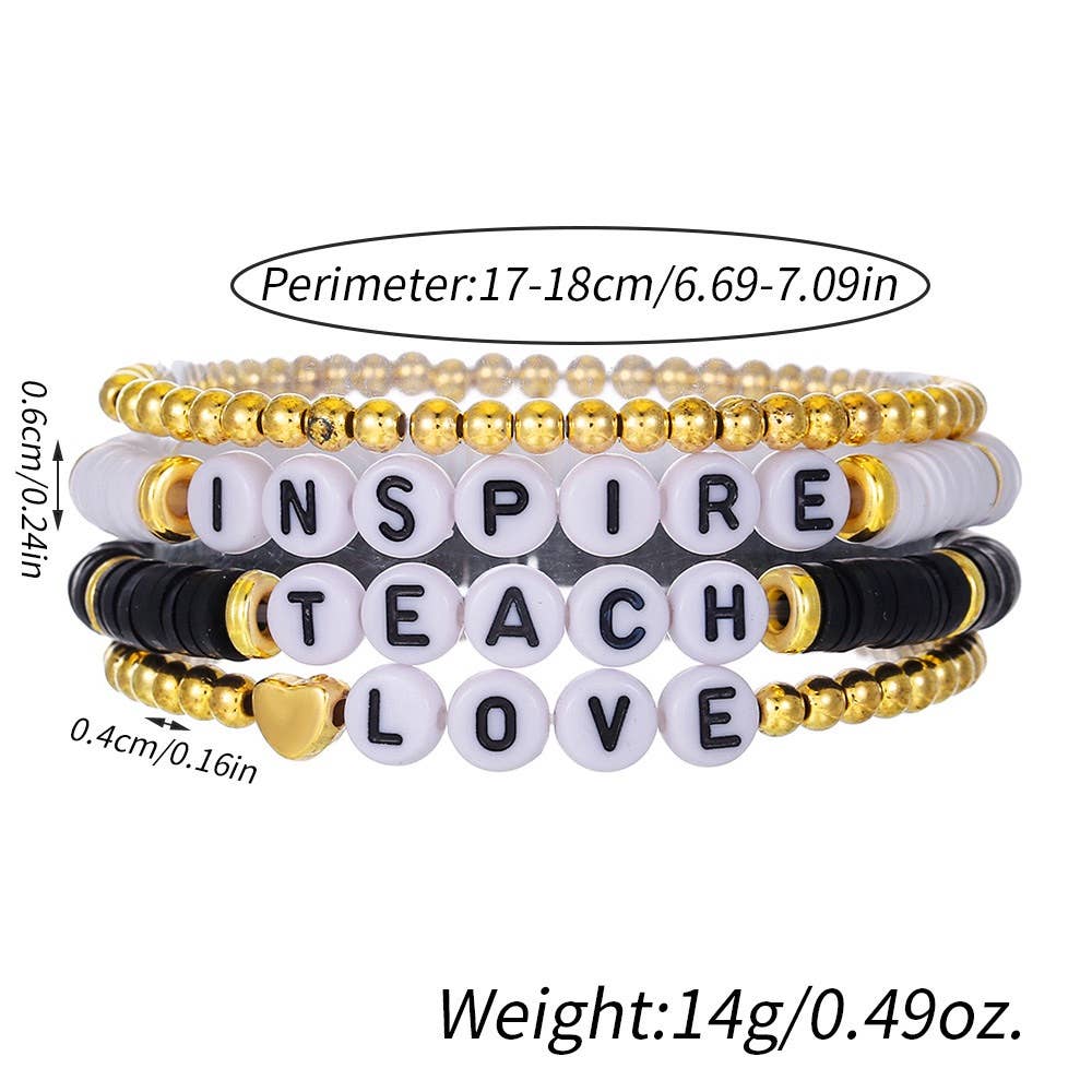 Teacher Inspired Stackable Bracelets for Teachers/ Educators