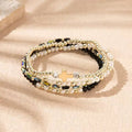 Elegant Black Cross Stackable Bracelets 